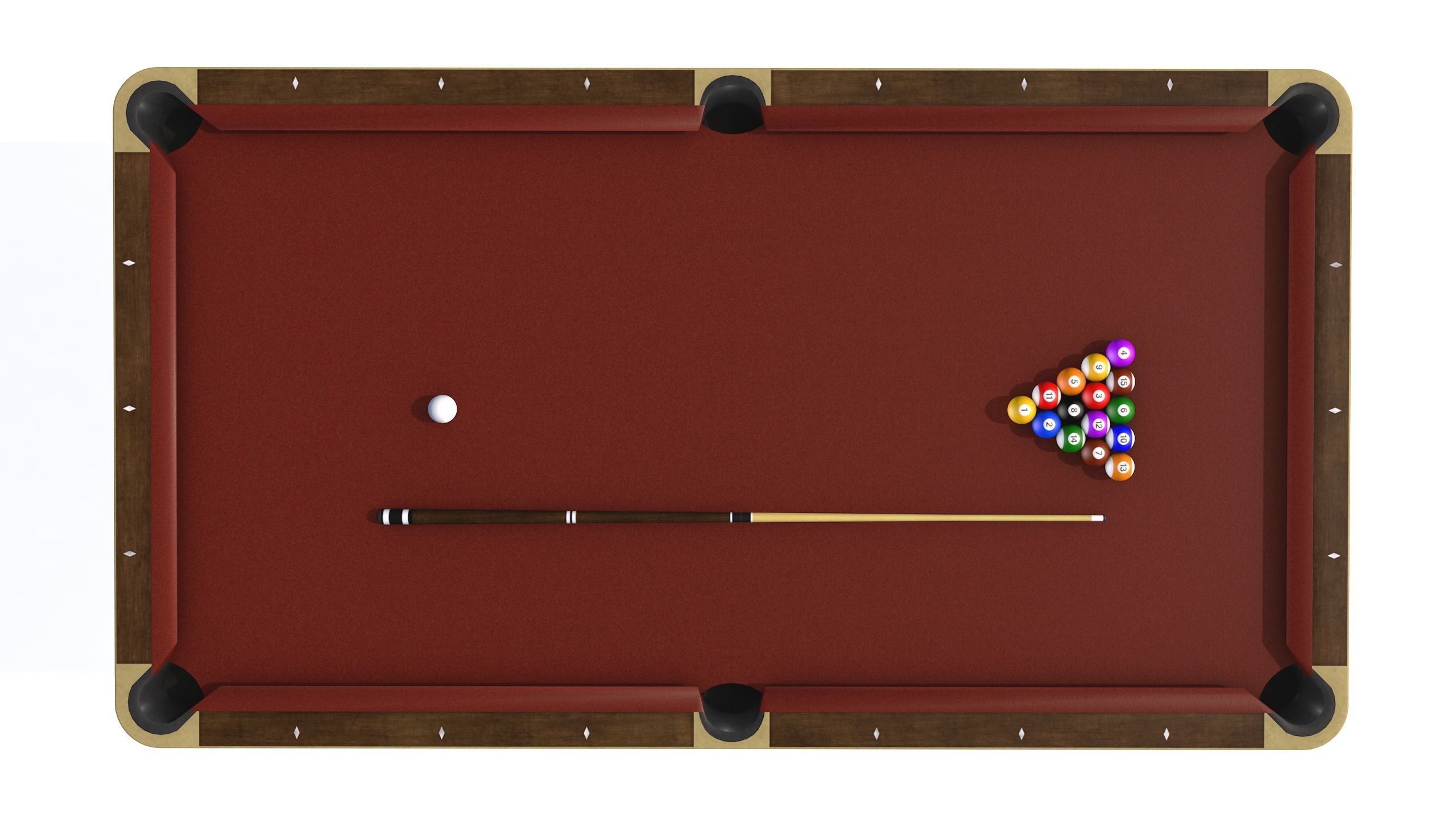 Billiard Pool Table Low-poly 3D model_6