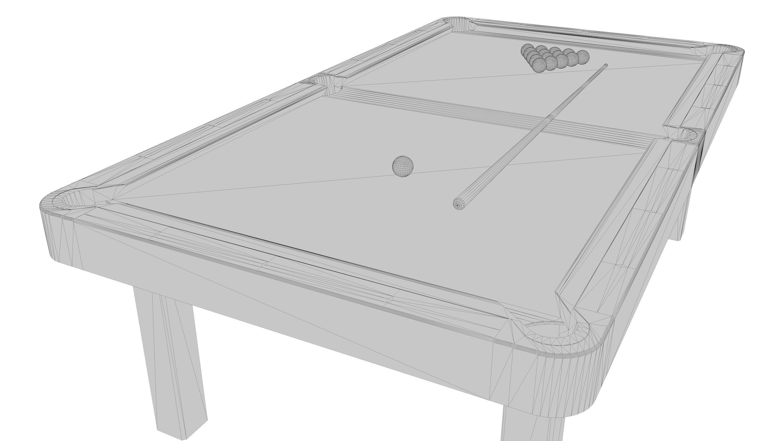 Billiard Pool Table Low-poly 3D model_10