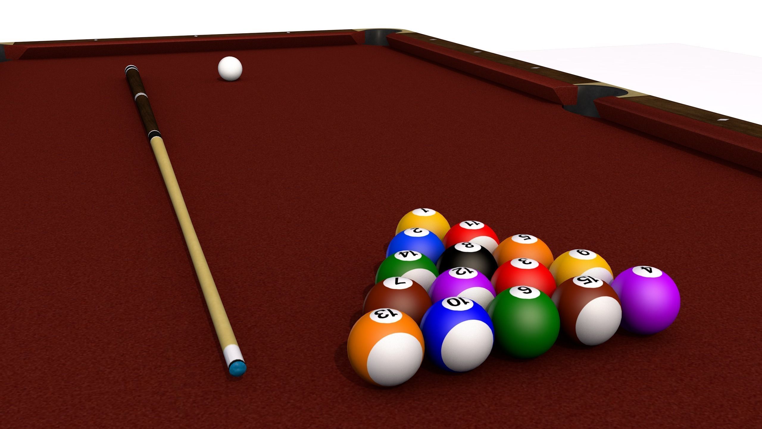 Billiard Pool Table Low-poly 3D model_3