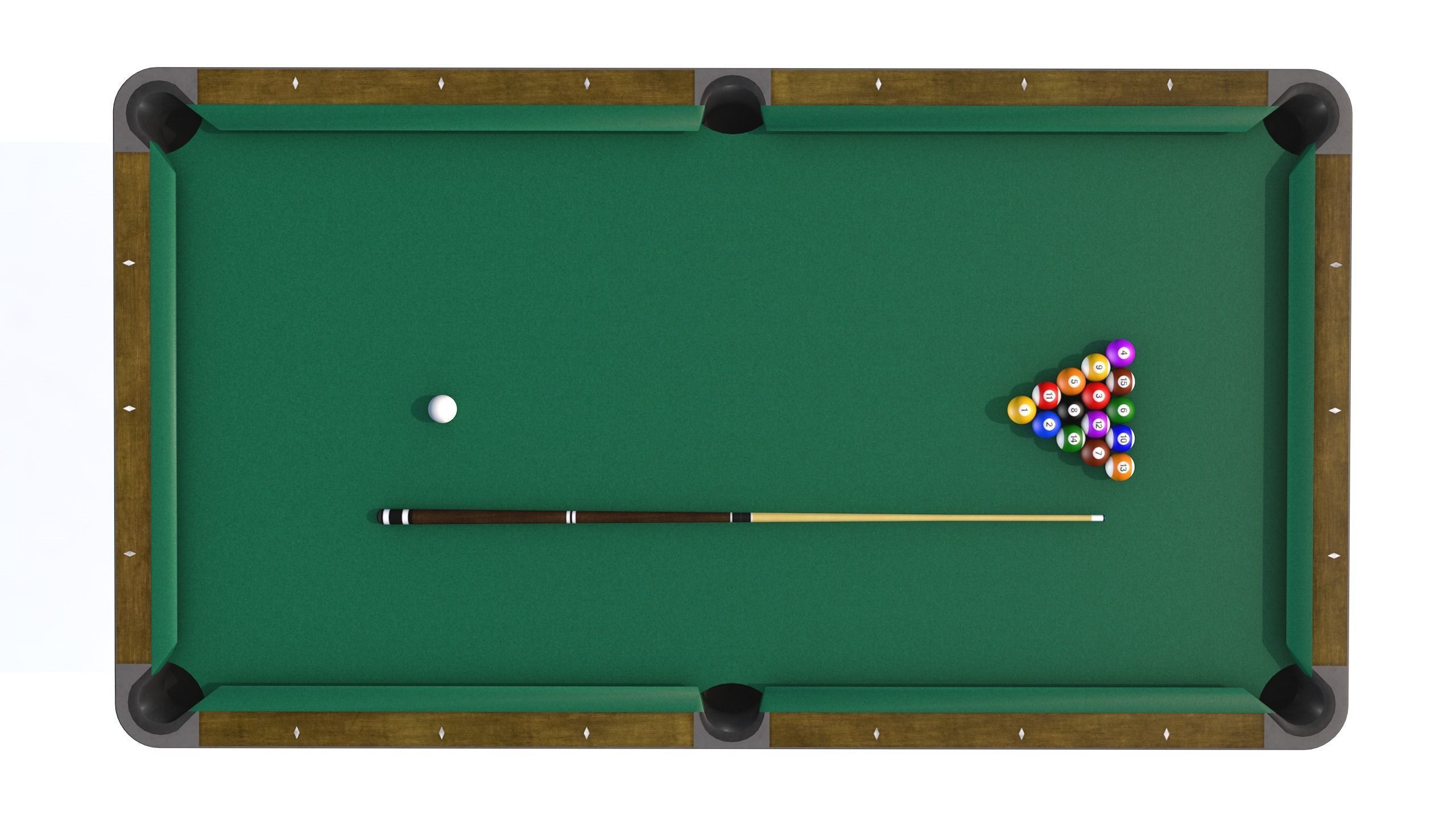 Billiard Pool Table Low-poly 3D model_8