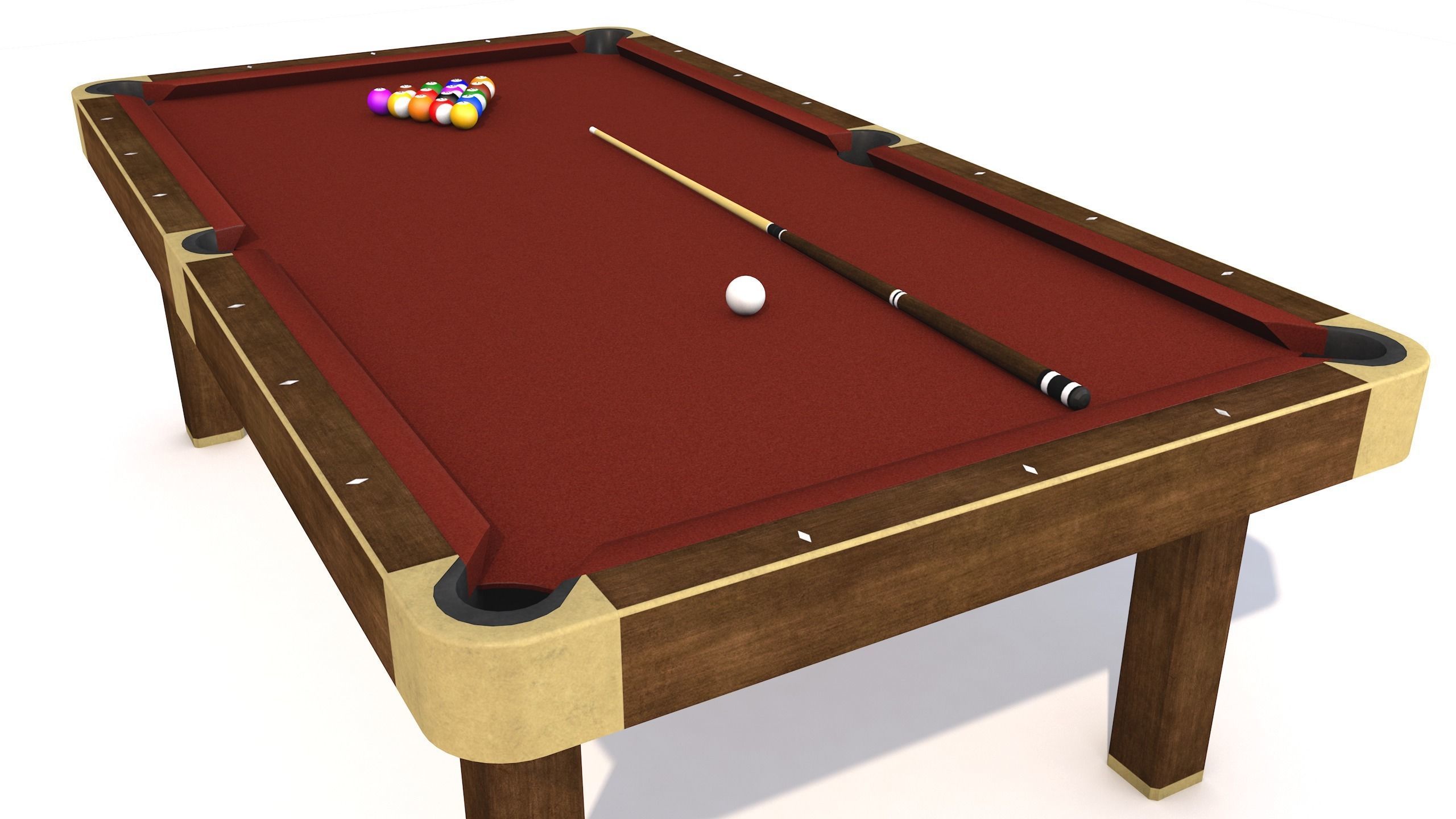 Billiard Pool Table Low-poly 3D model_1