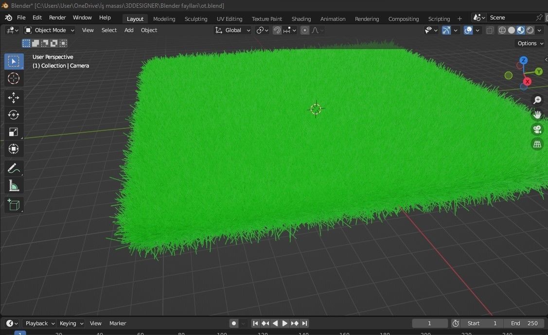 Lowpoly Grass Free low-poly 3D model_3