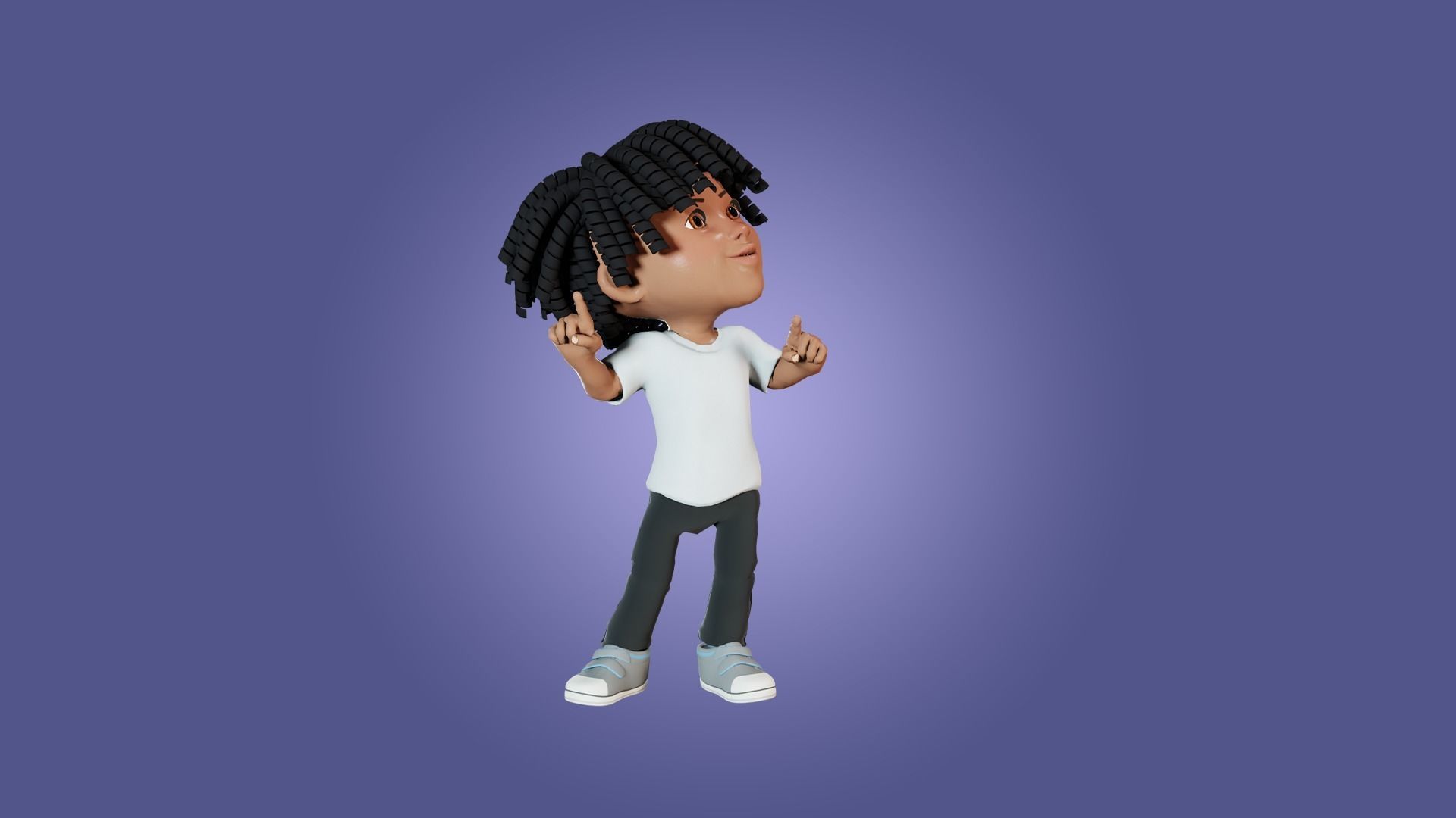 Little Black Boy  Low-poly 3D model_7