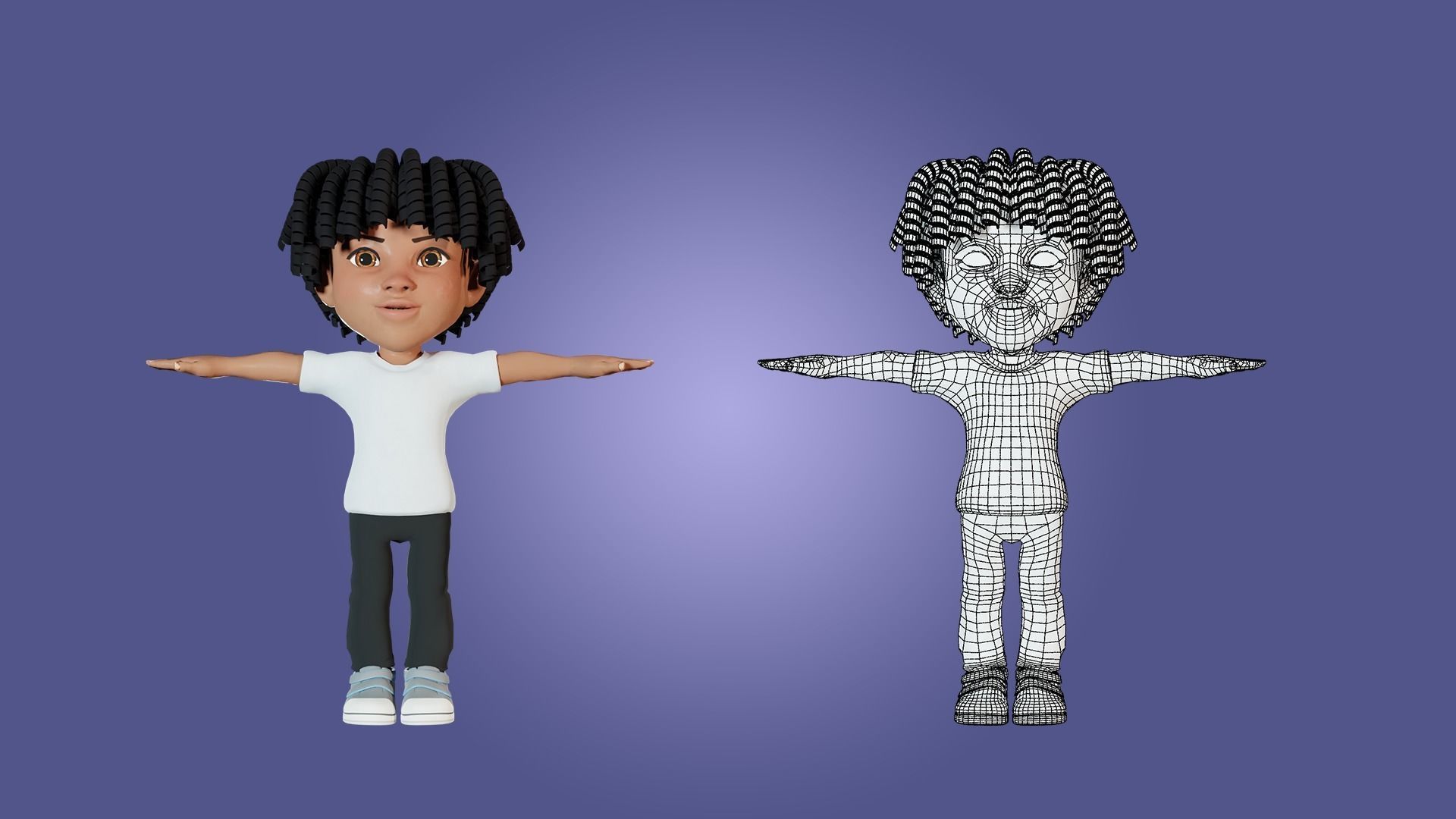 Little Black Boy  Low-poly 3D model_32