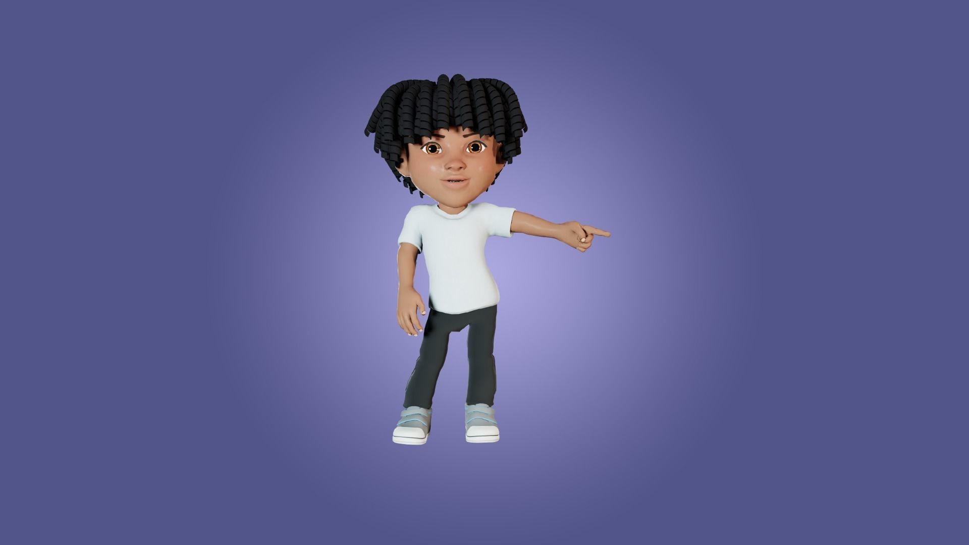 Little Black Boy  Low-poly 3D model_10