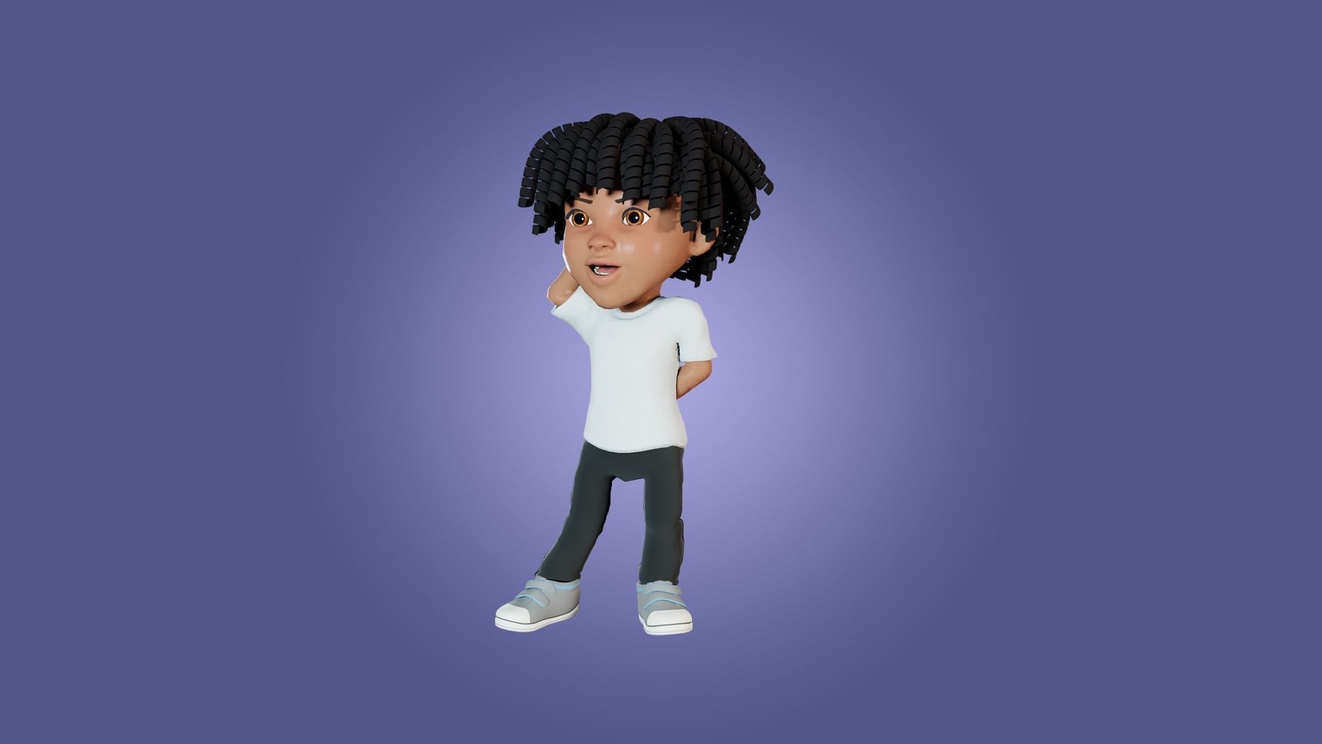 Little Black Boy  Low-poly 3D model_5