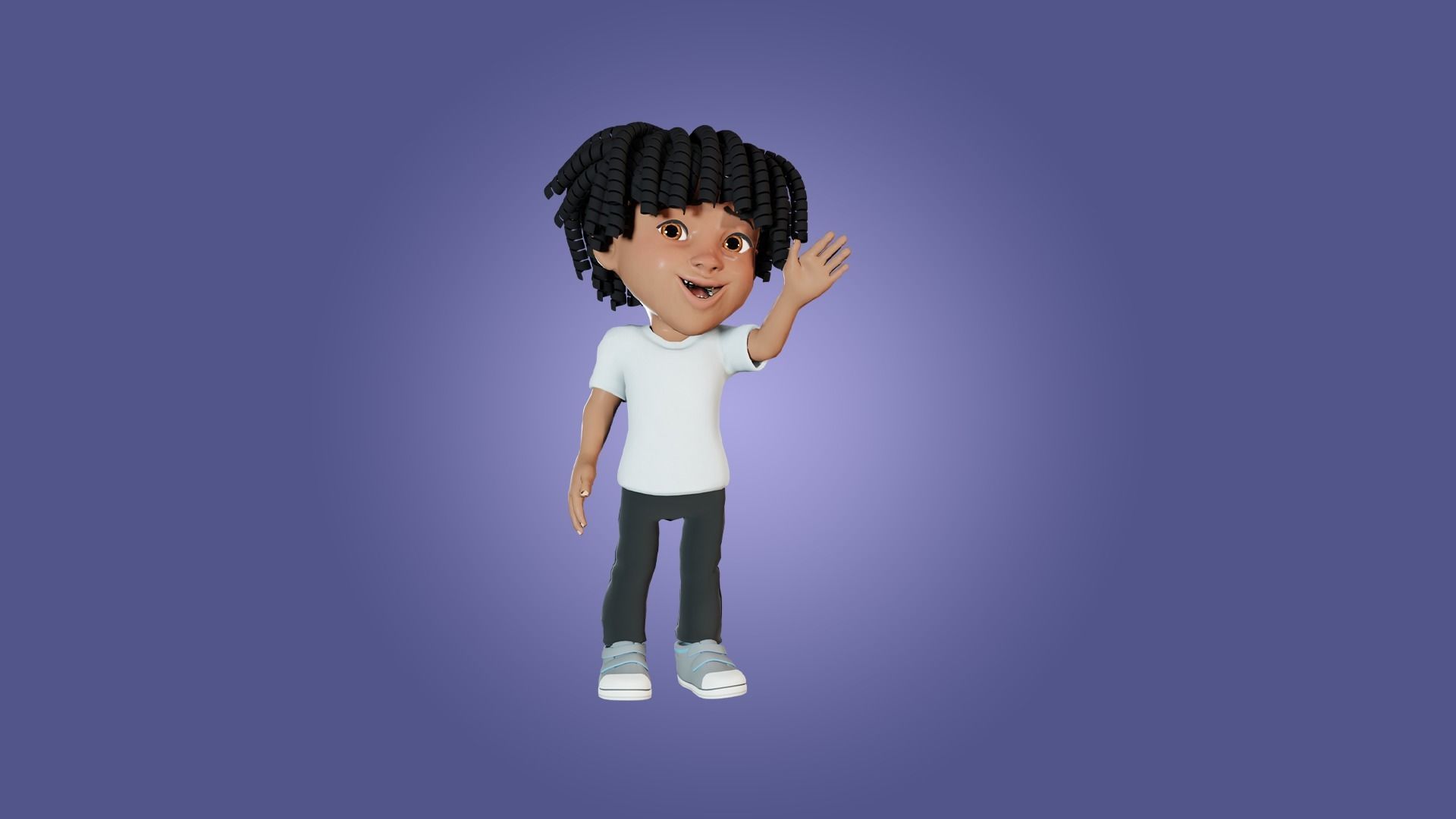 Little Black Boy  Low-poly 3D model_30