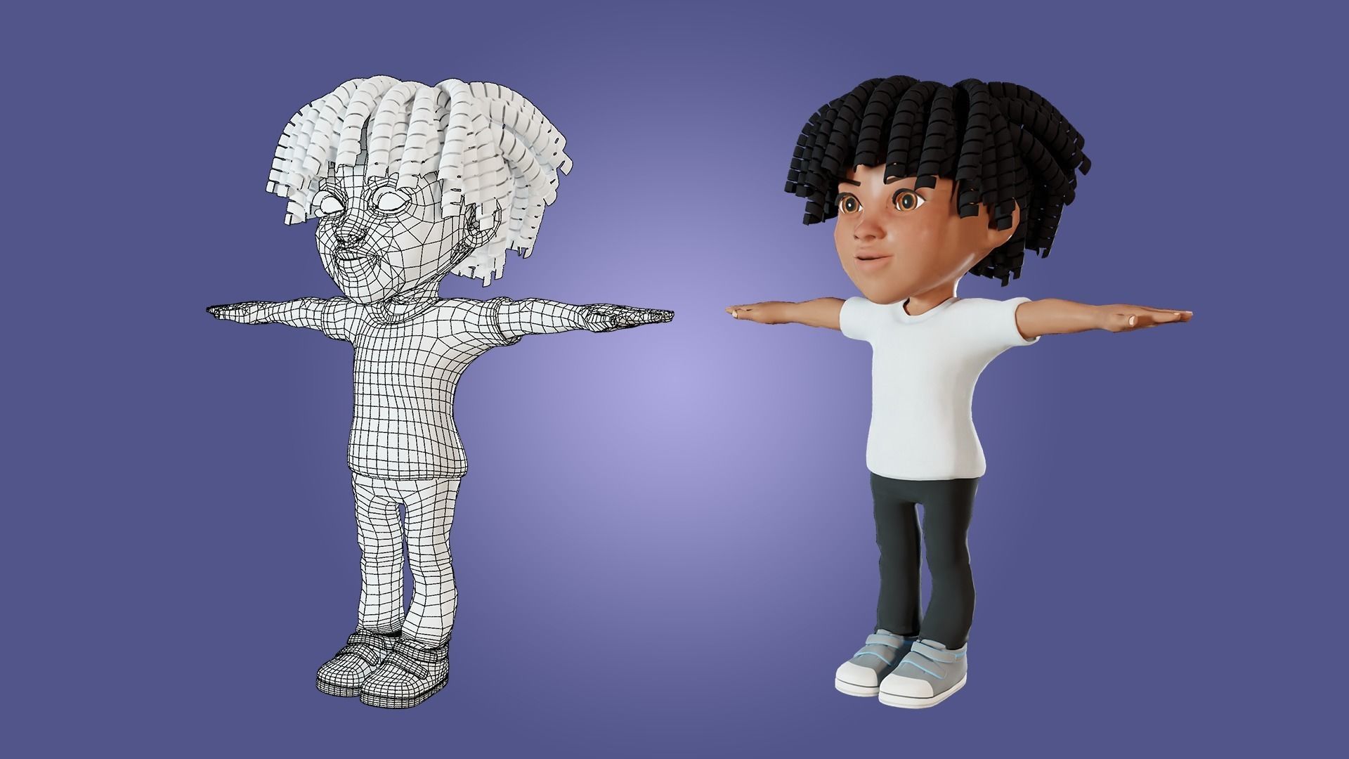 Little Black Boy  Low-poly 3D model_33