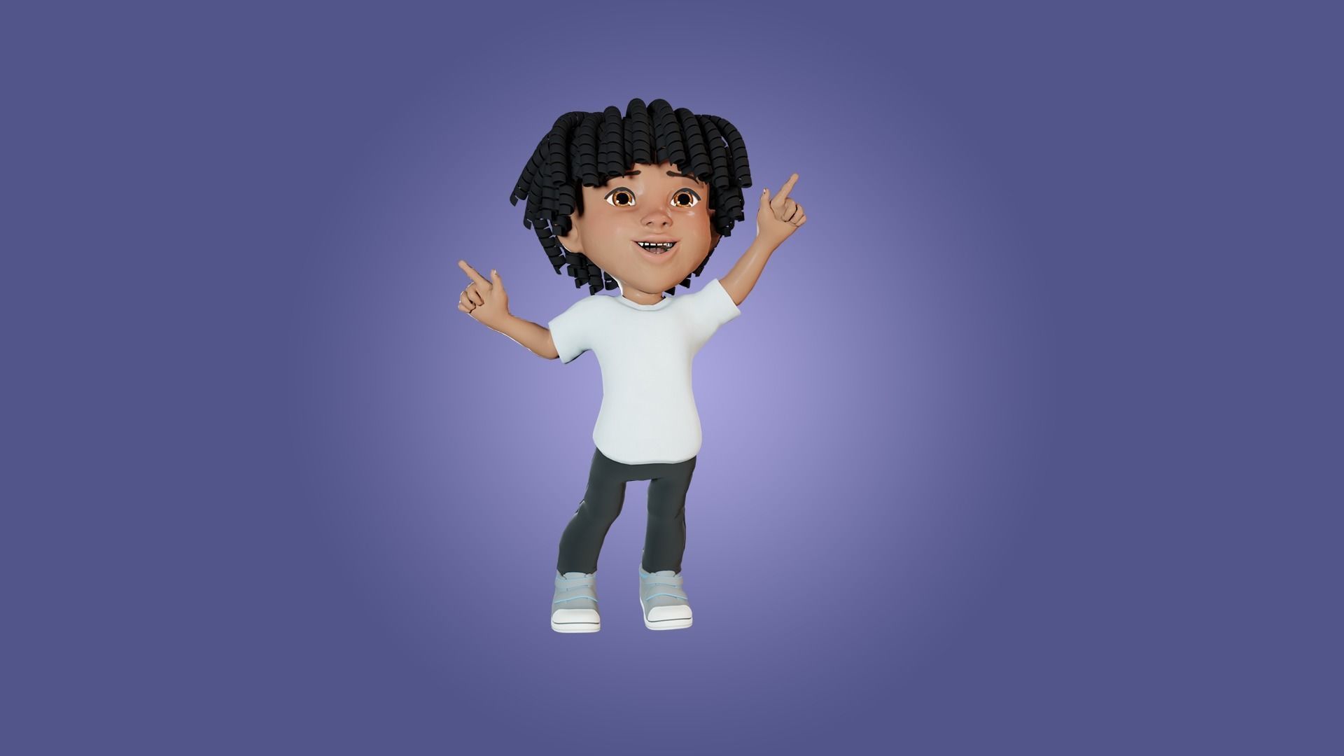 Little Black Boy  Low-poly 3D model_4