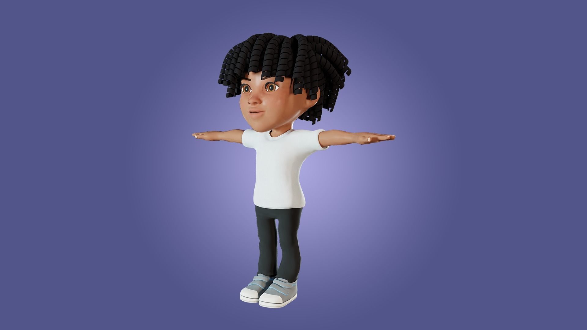 Little Black Boy  Low-poly 3D model_18