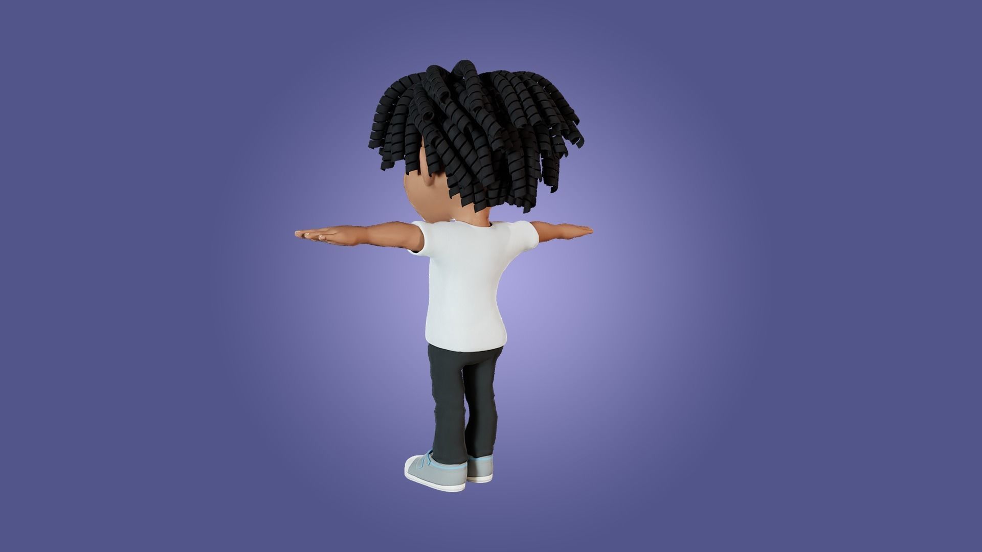 Little Black Boy  Low-poly 3D model_22