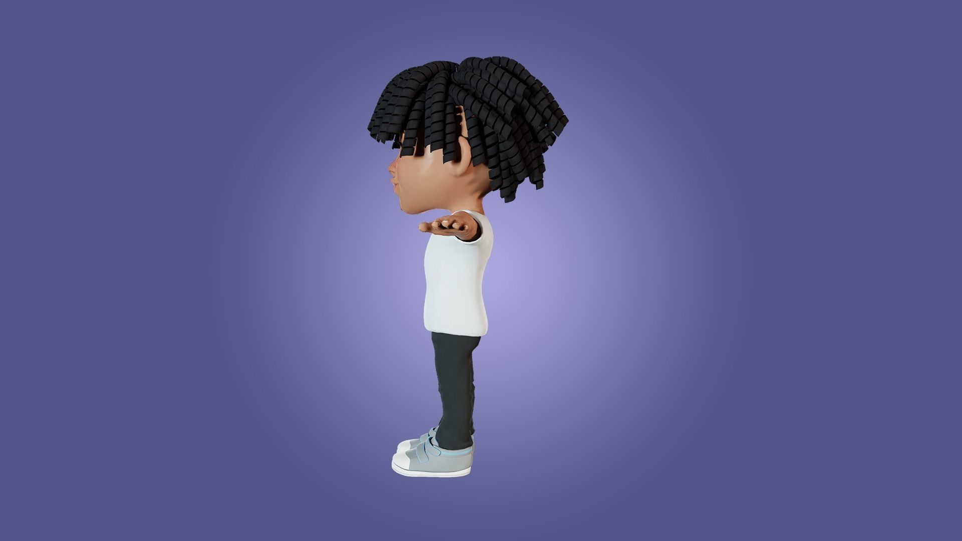 Little Black Boy  Low-poly 3D model_19
