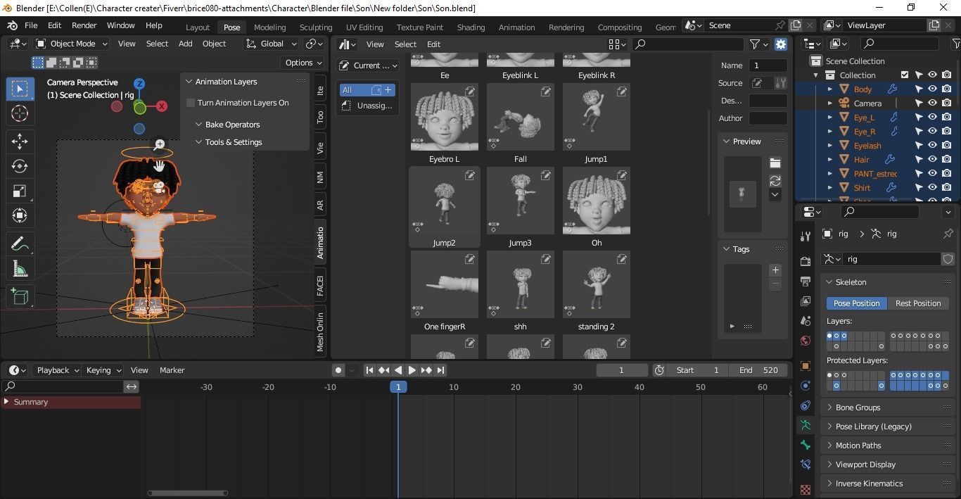 Little Black Boy  Low-poly 3D model_37