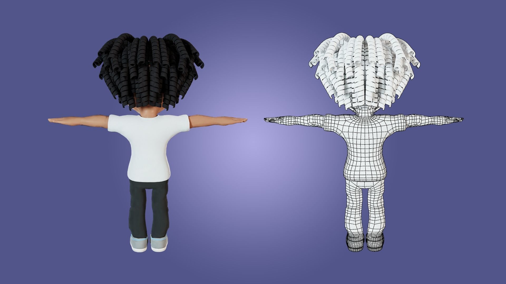 Little Black Boy  Low-poly 3D model_36