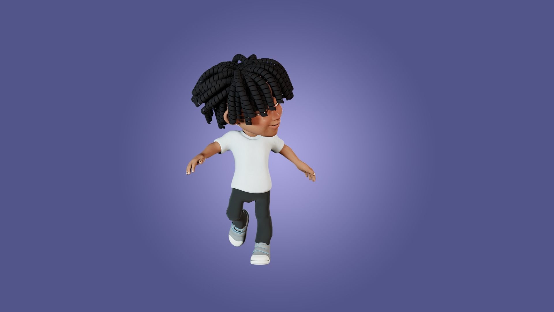 Little Black Boy  Low-poly 3D model_26