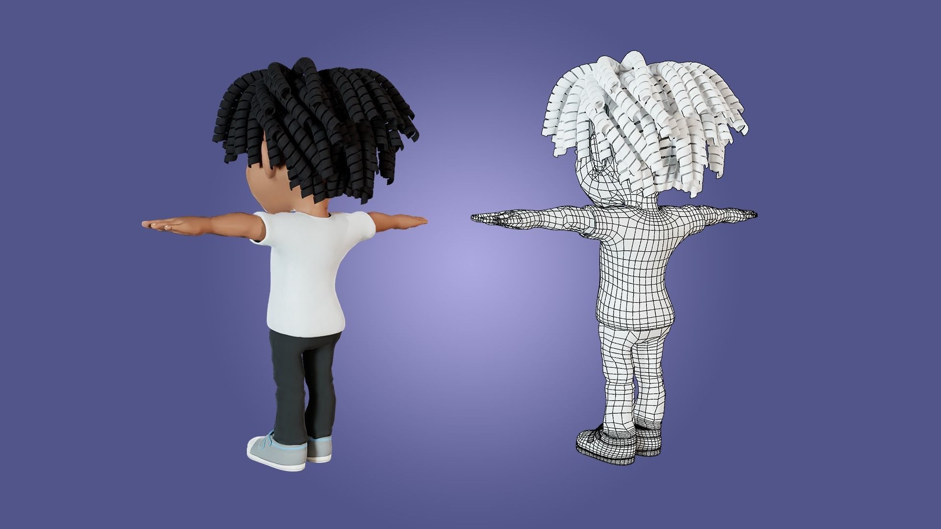 Little Black Boy  Low-poly 3D model_35
