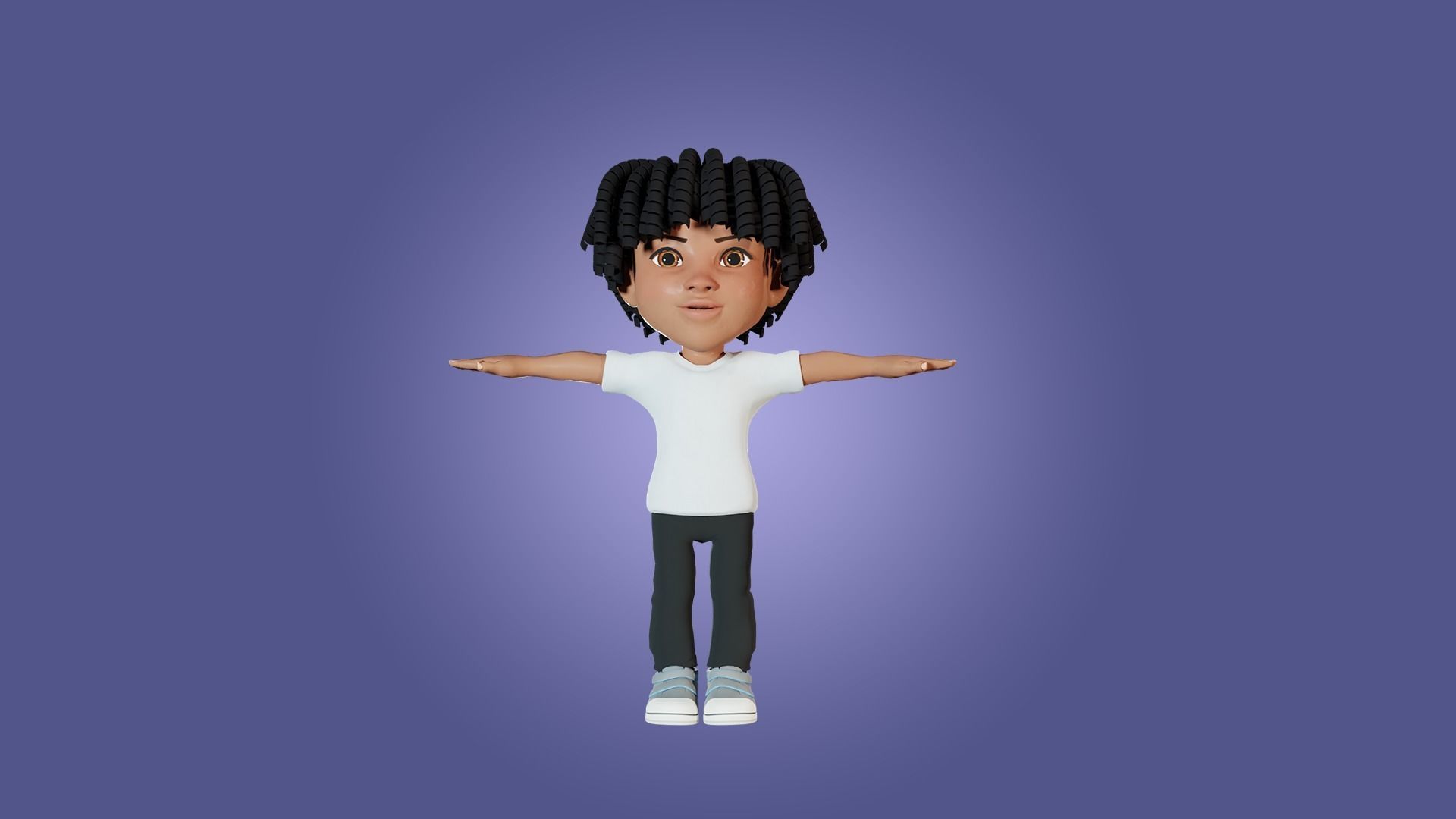 Little Black Boy  Low-poly 3D model_14