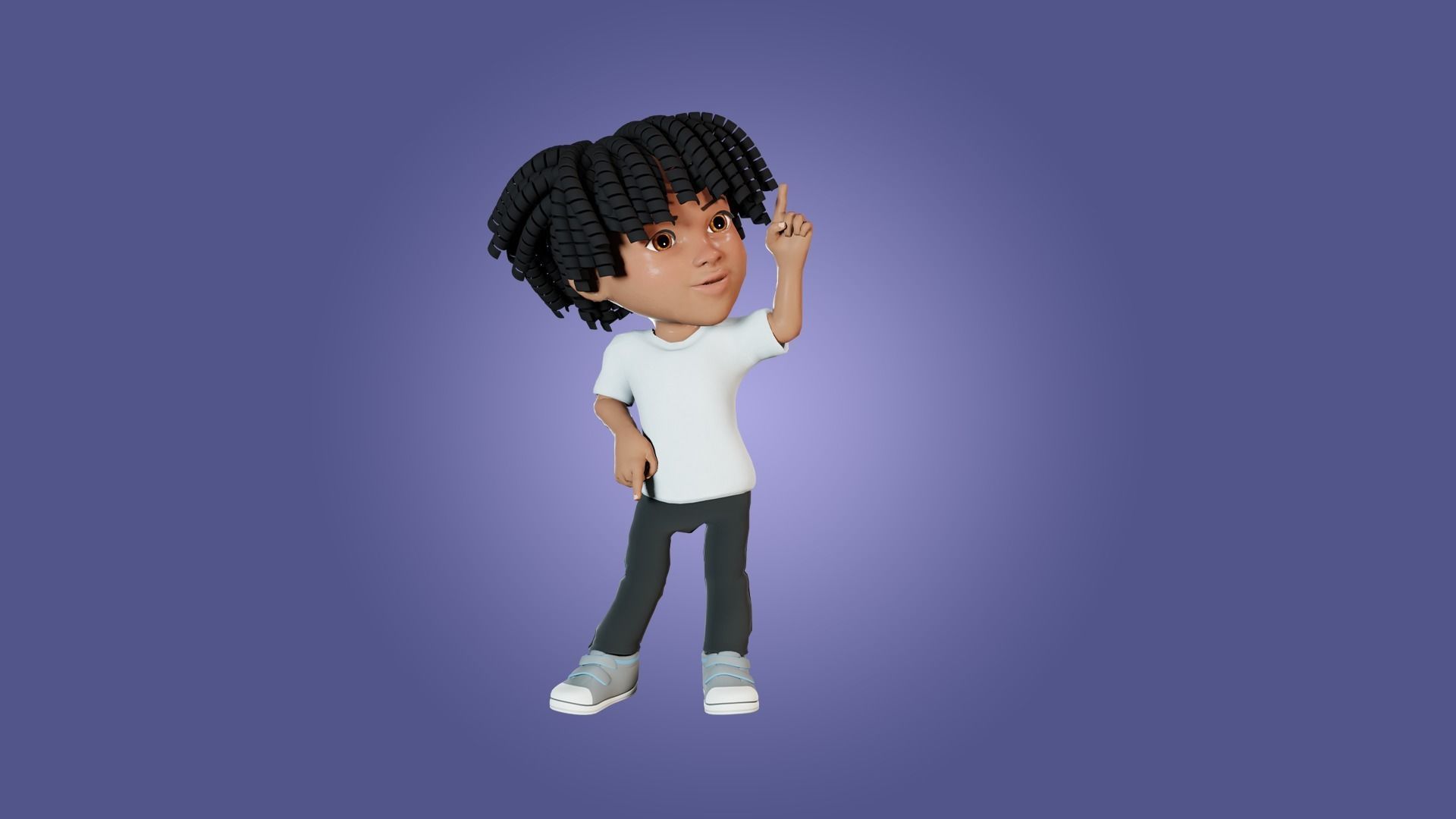 Little Black Boy  Low-poly 3D model_13