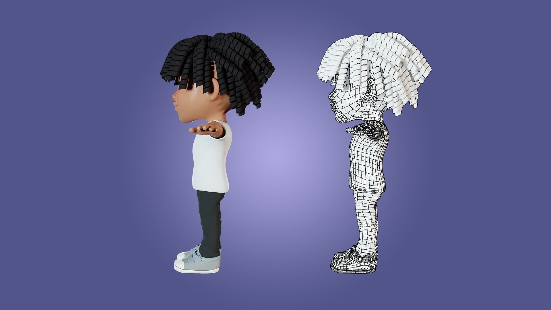 Little Black Boy  Low-poly 3D model_34