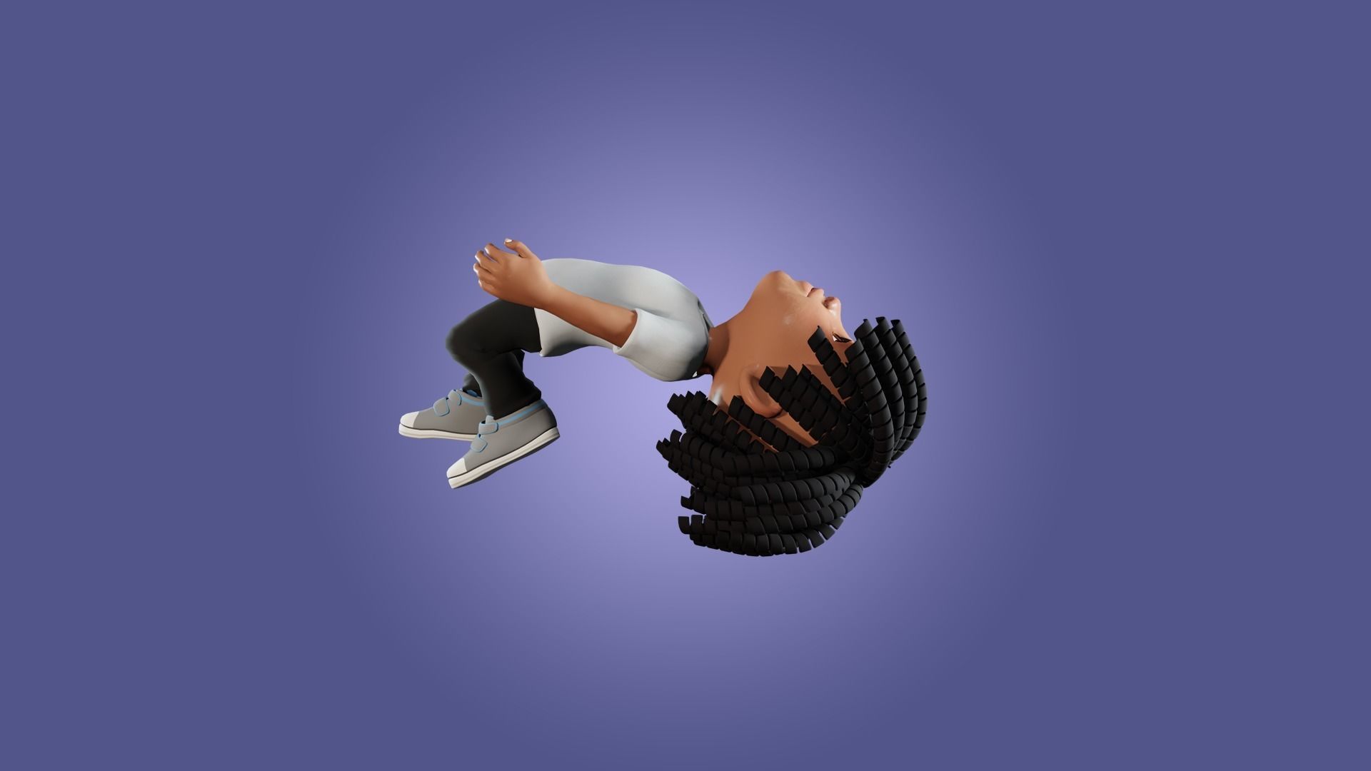 Little Black Boy  Low-poly 3D model_12