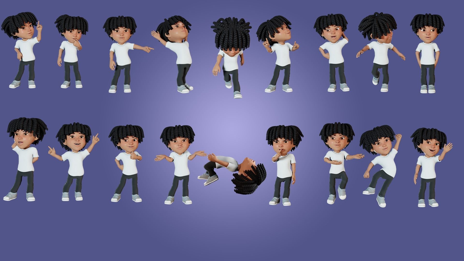 Little Black Boy  Low-poly 3D model_2