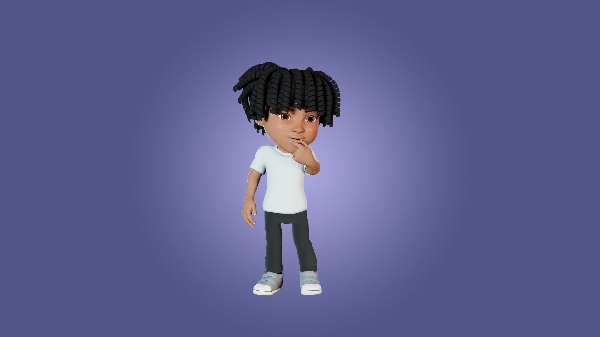 Little Black Boy  Low-poly 3D model_11