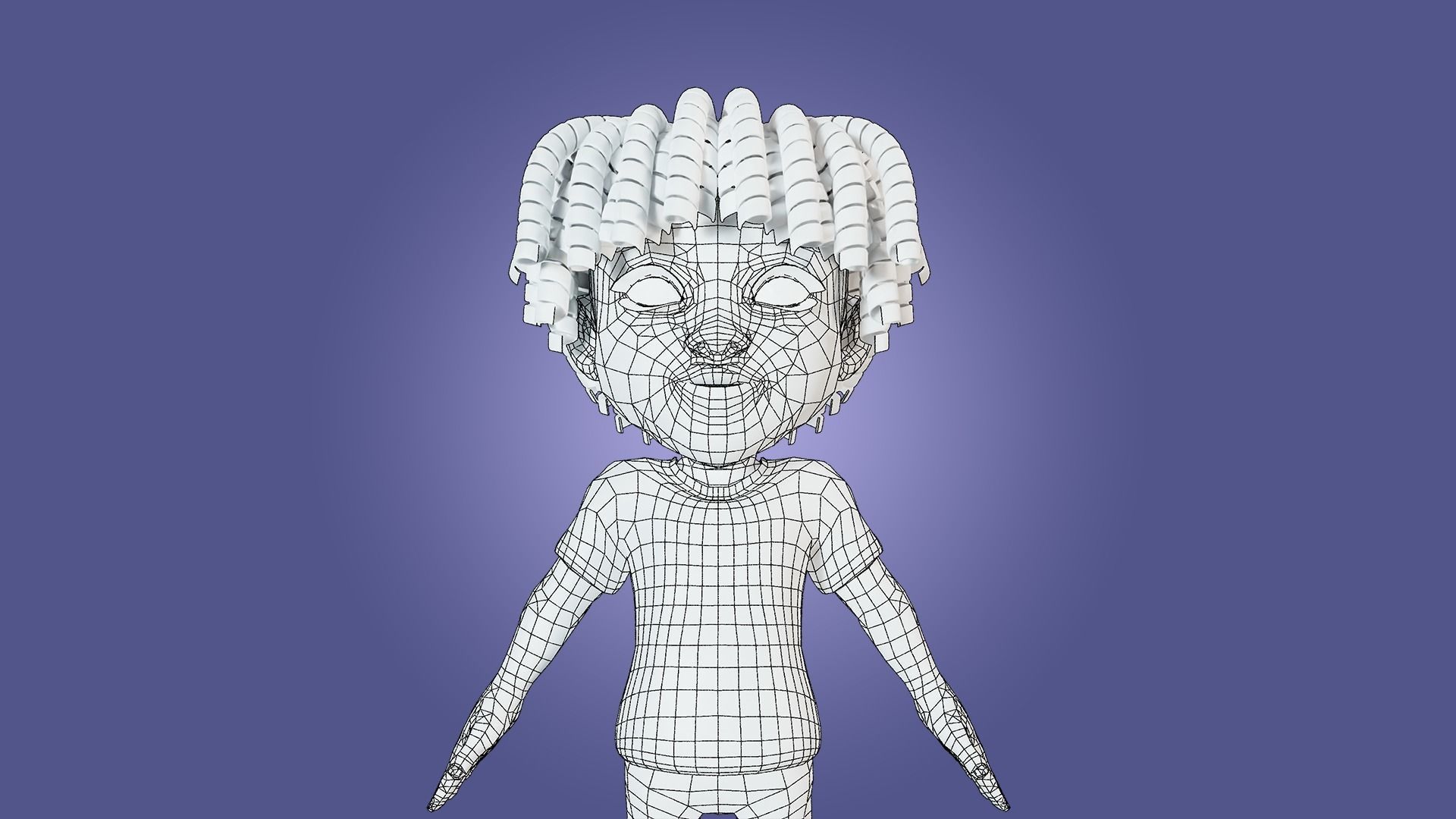 Little Black Boy  Low-poly 3D model_16