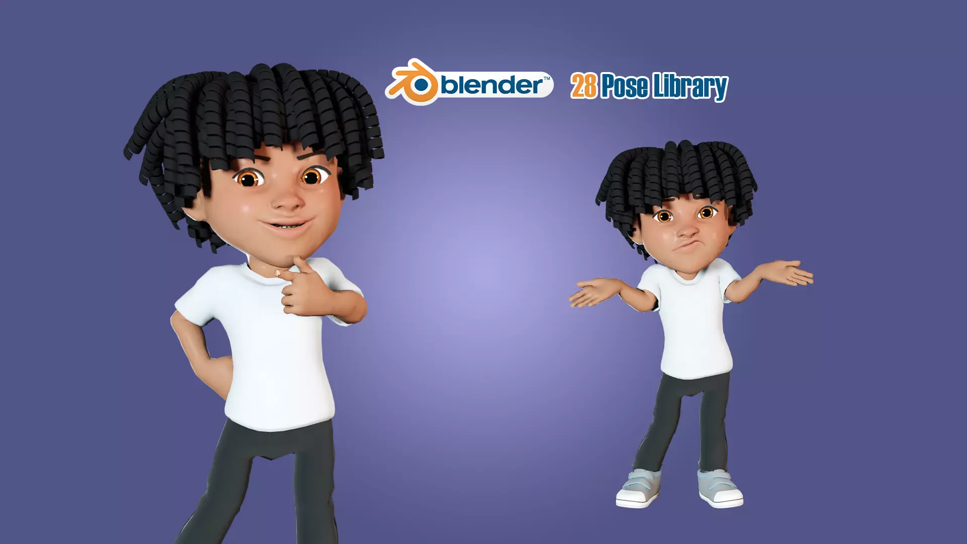 Little Black Boy  Low-poly 3D model_0
