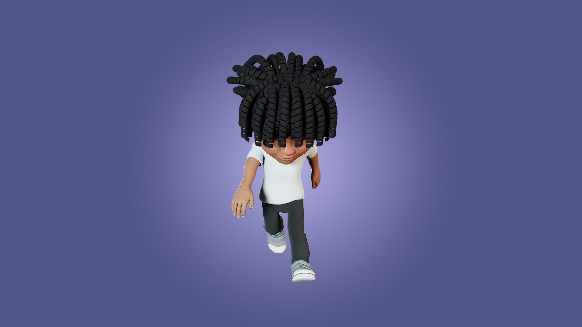 Little Black Boy  Low-poly 3D model_8