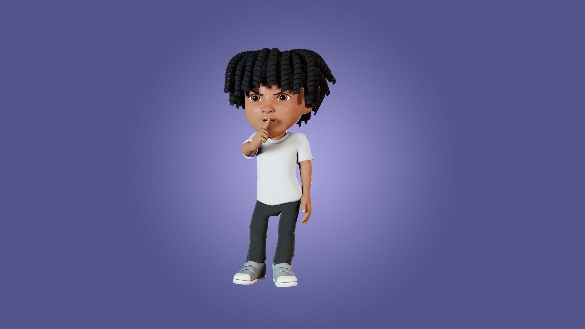 Little Black Boy  Low-poly 3D model_29