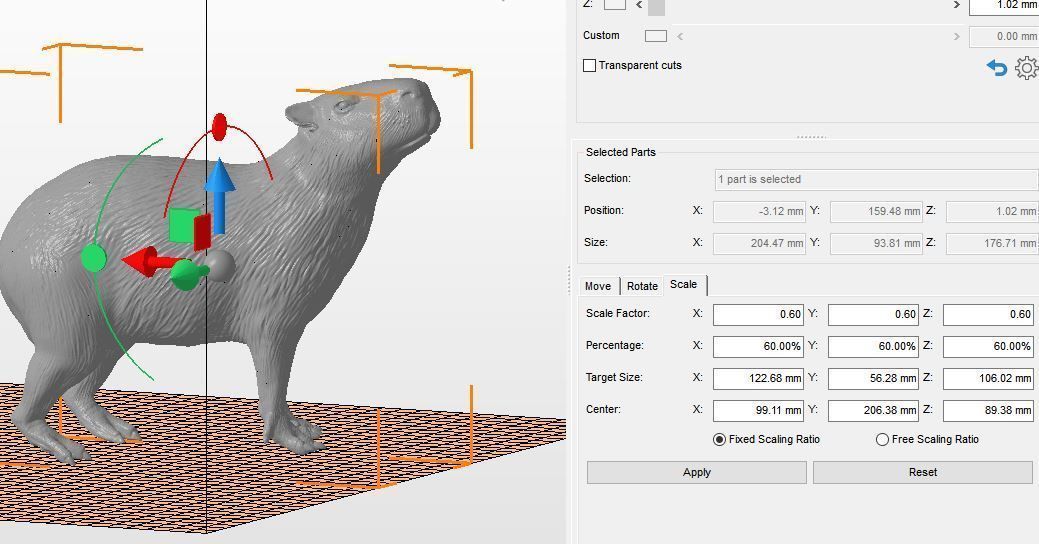 capybara 7 poses 3D print model_5