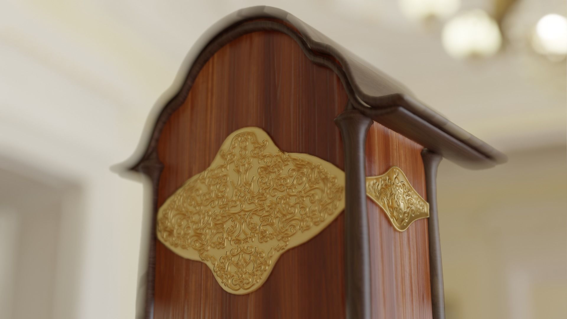 Retro Clock with hand-painted patterns 3D model_2