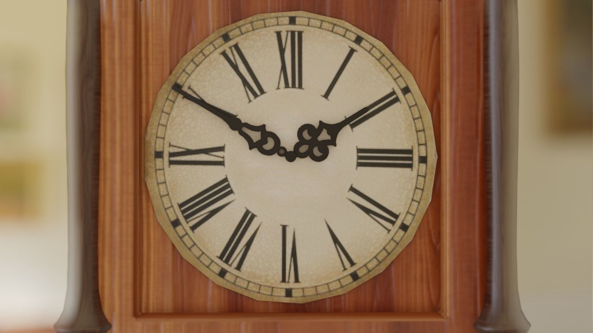 Retro Clock with hand-painted patterns 3D model_5