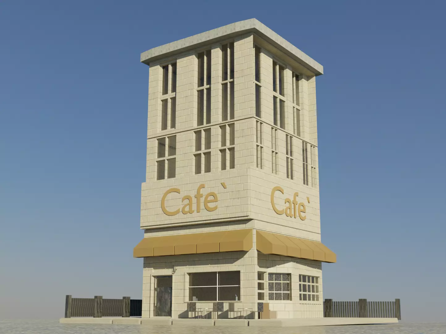 Coffee Shop New York Style Free low-poly 3D model