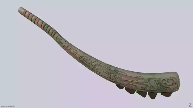 Mayan weapon Low-poly 3D model