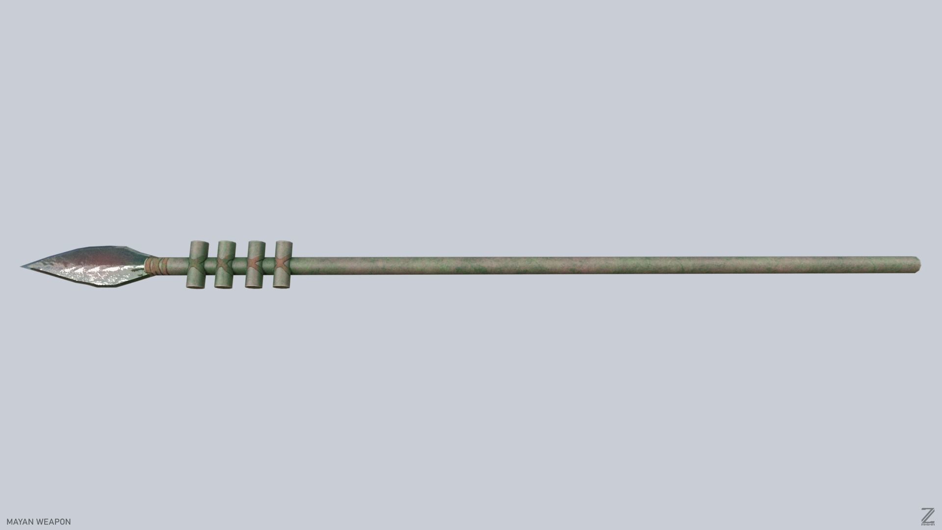 Mayan weapon Low-poly 3D model_5