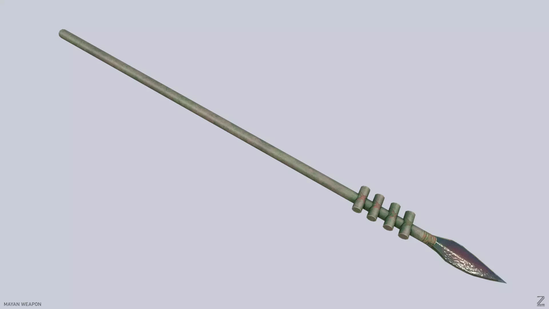 Mayan weapon Low-poly 3D model_0