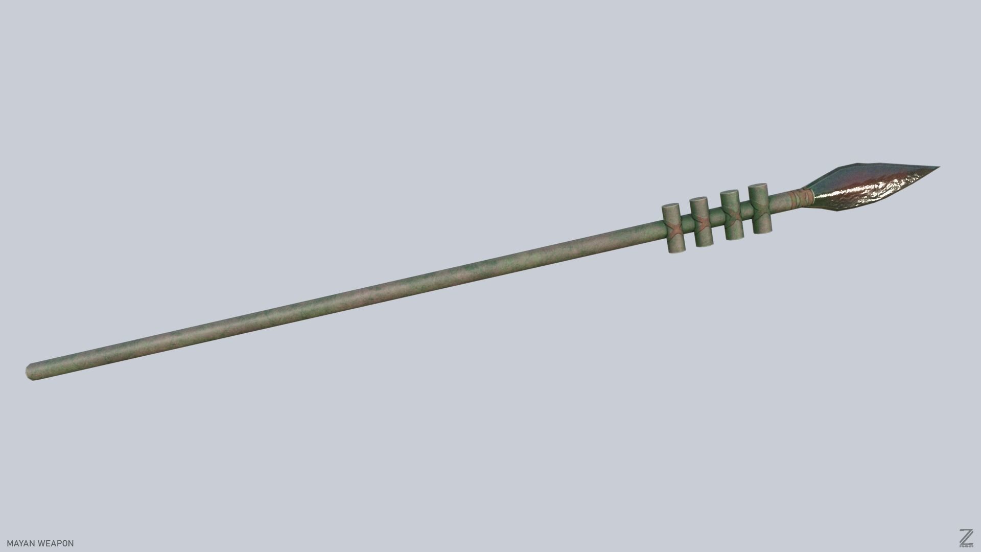 Mayan weapon Low-poly 3D model_8
