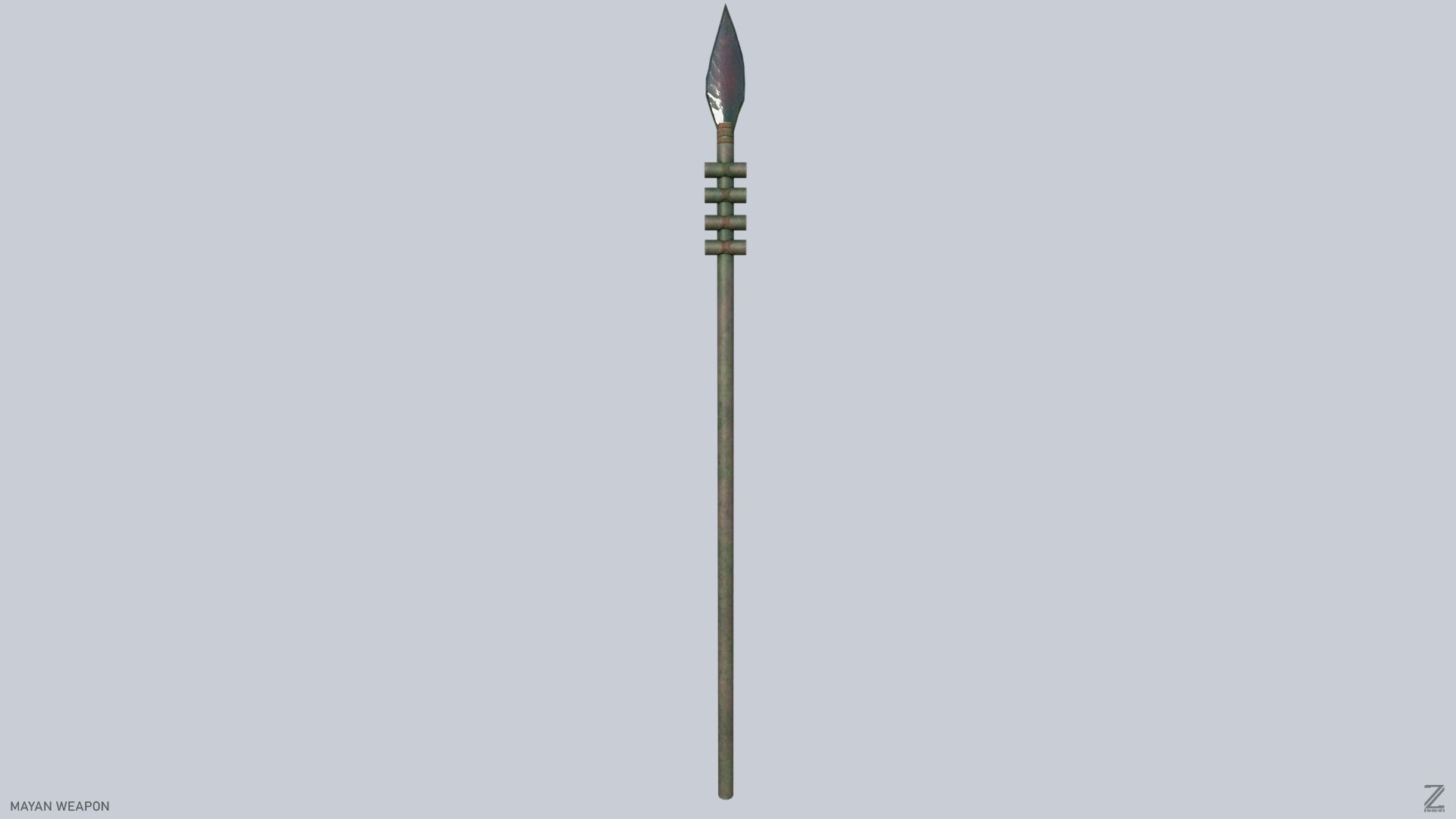 Mayan weapon Low-poly 3D model_7