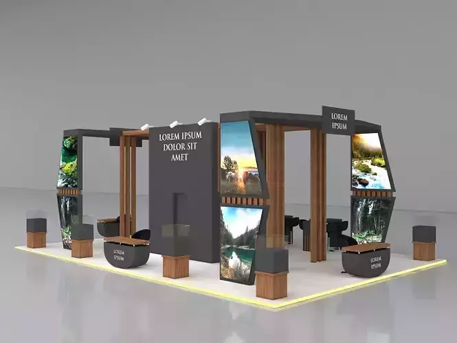 Booth Exhibition Stand Stall 12x7m Height 400cm 4 Side Open