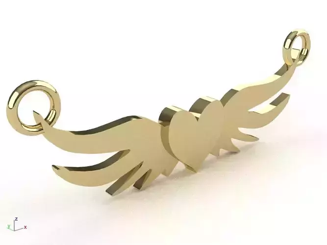 Heart Wings Pendant Pendente Cuore Alato