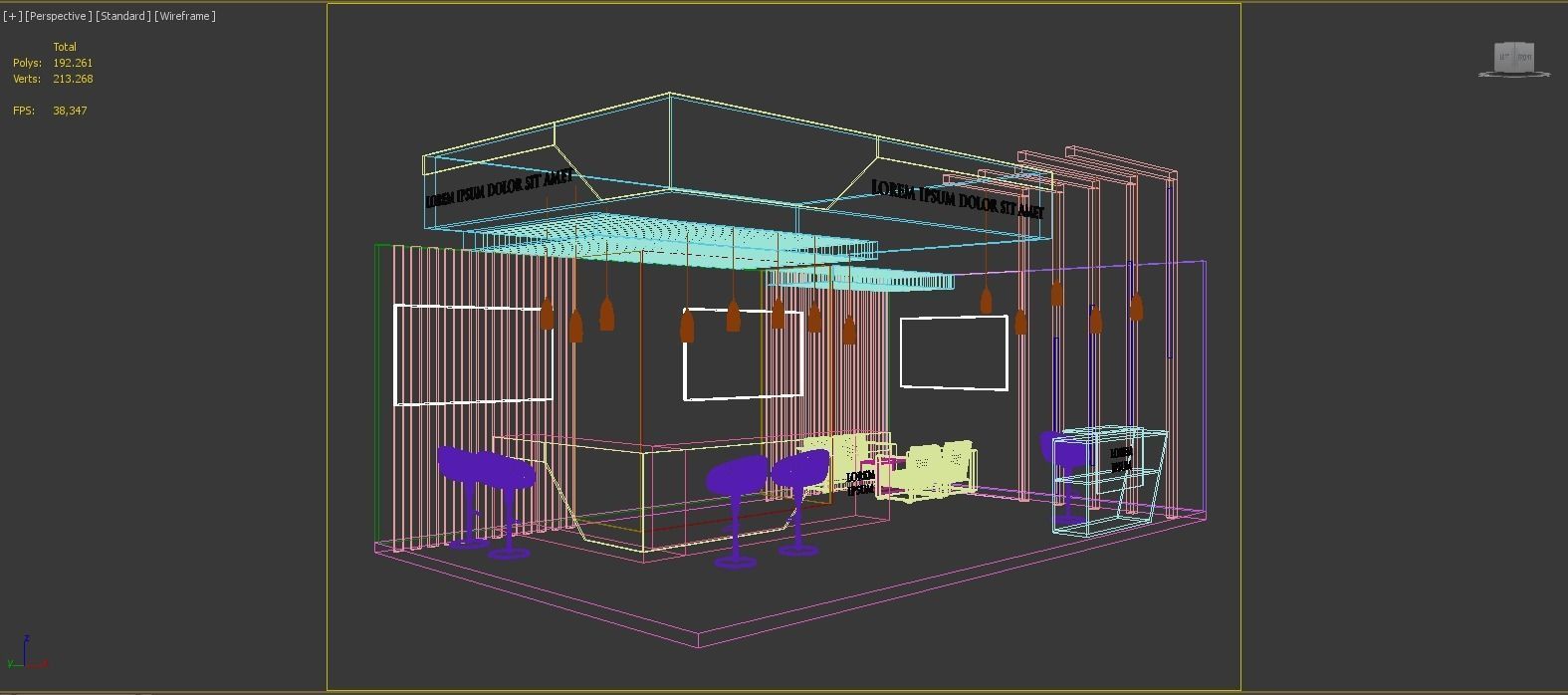 Booth Exhibition Stand Stall 8x5m Height 400 cm 2 Side Open 3D model_8