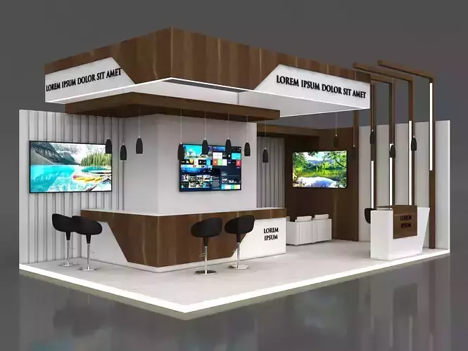 Booth Exhibition Stand Stall 8x5m Height 400 cm 2 Side Open