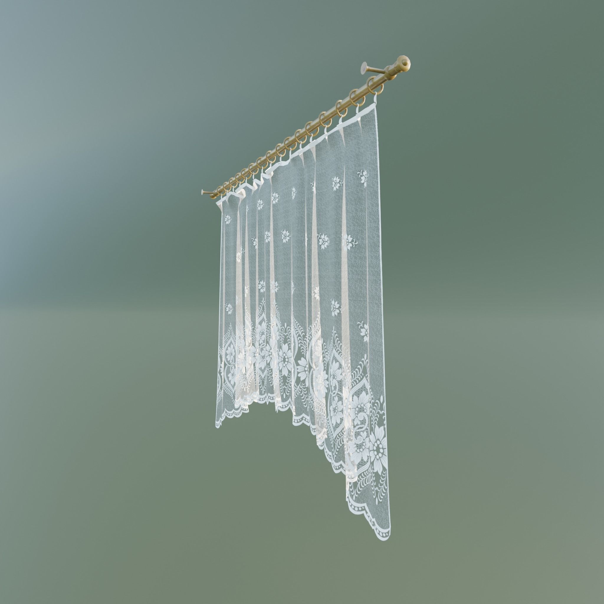 Curtain Low-poly 3D model_6