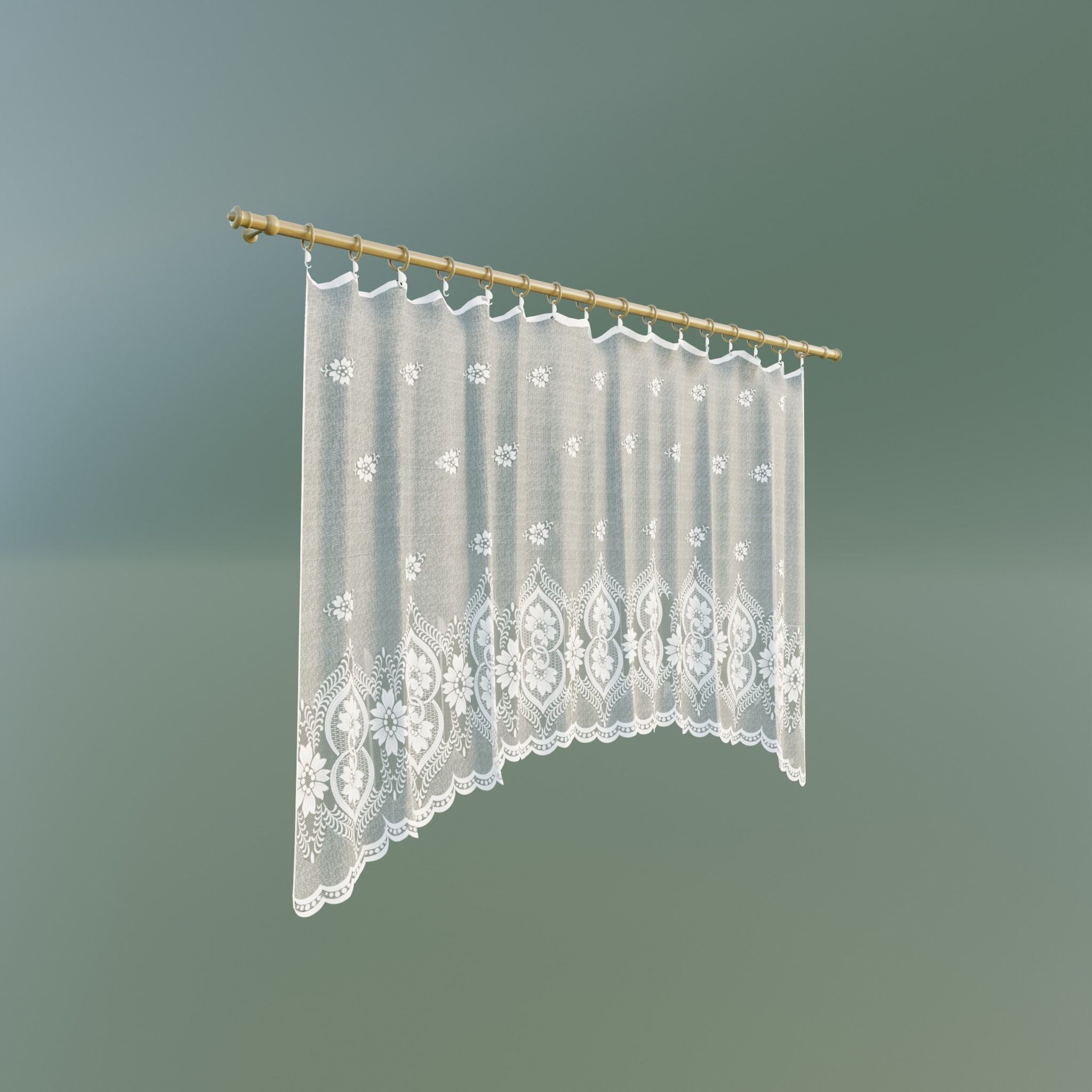 Curtain Low-poly 3D model_3