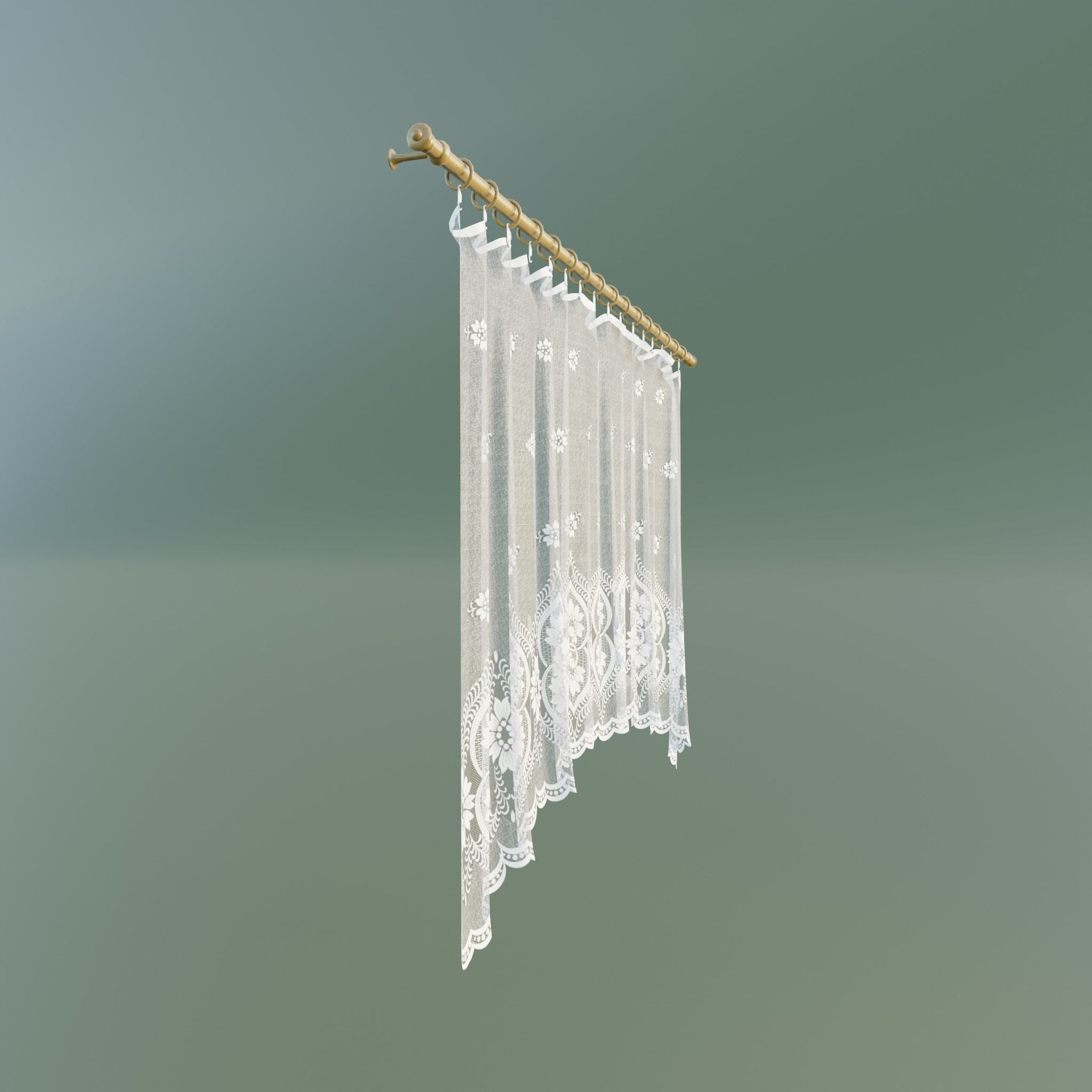 Curtain Low-poly 3D model_4