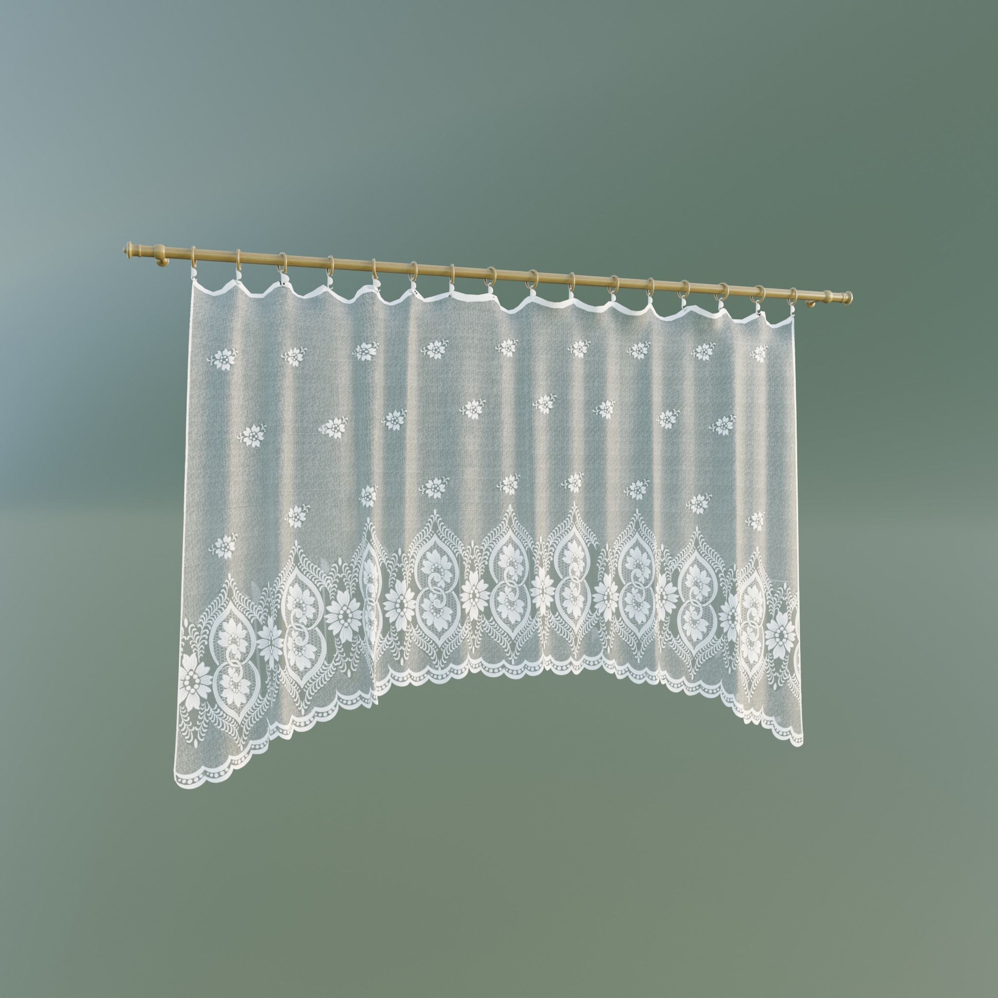 Curtain Low-poly 3D model_2