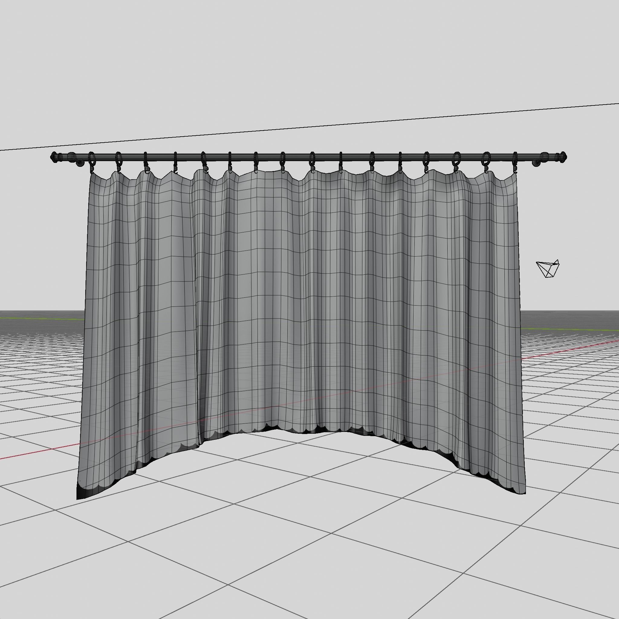 Curtain Low-poly 3D model_13
