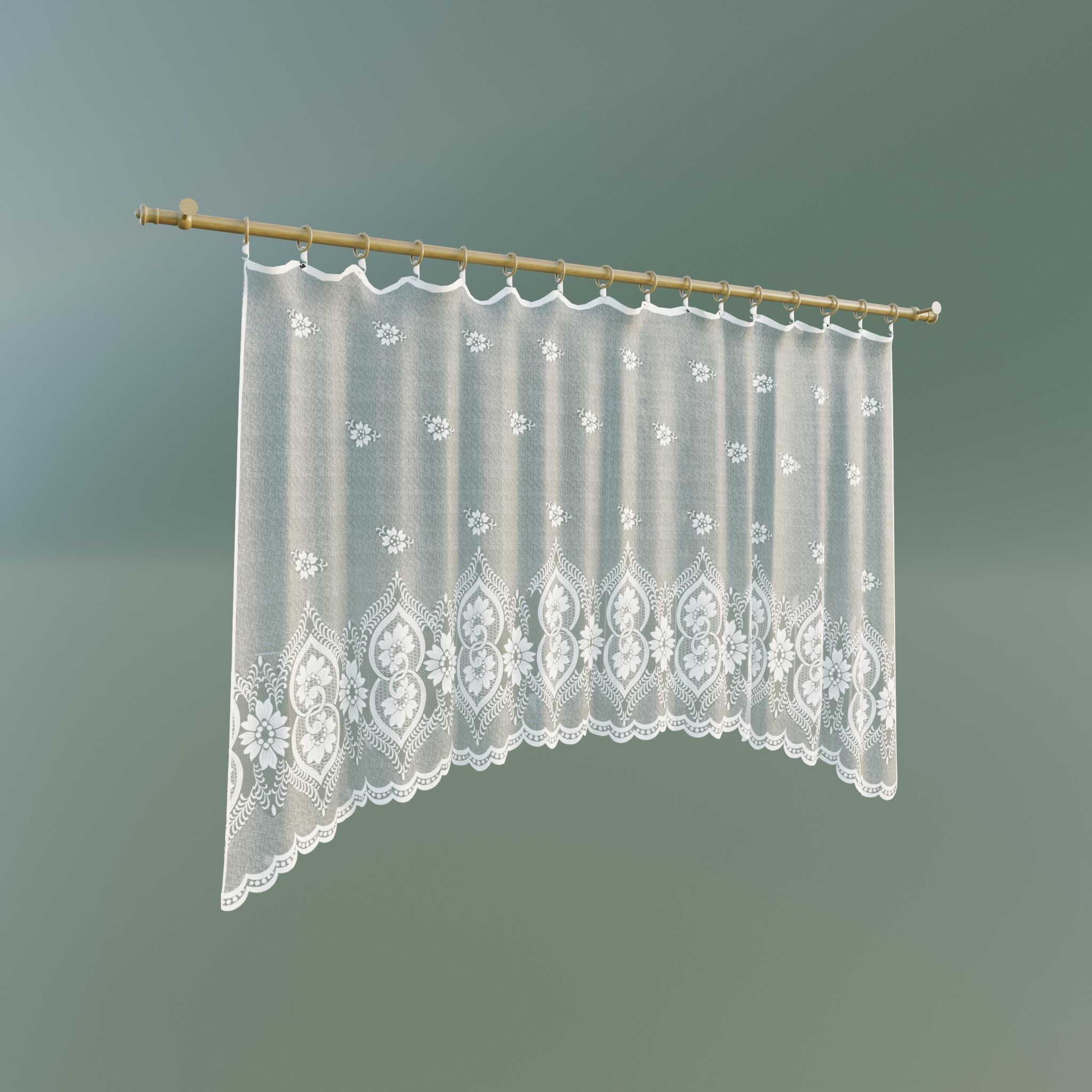 Curtain Low-poly 3D model_9