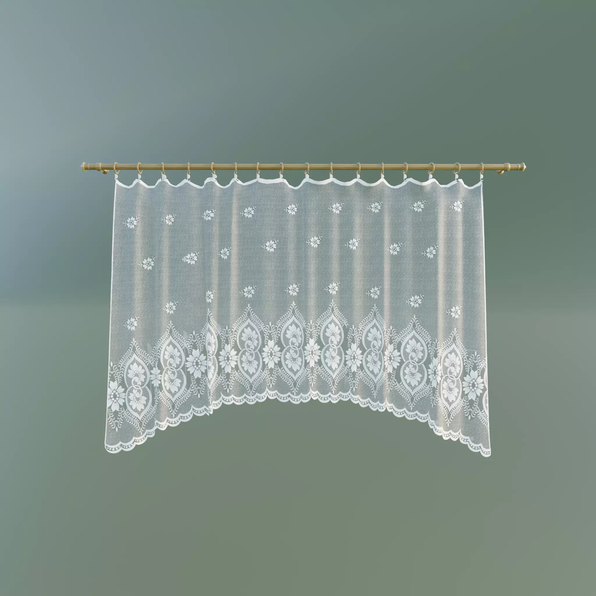 Curtain Low-poly 3D model_0